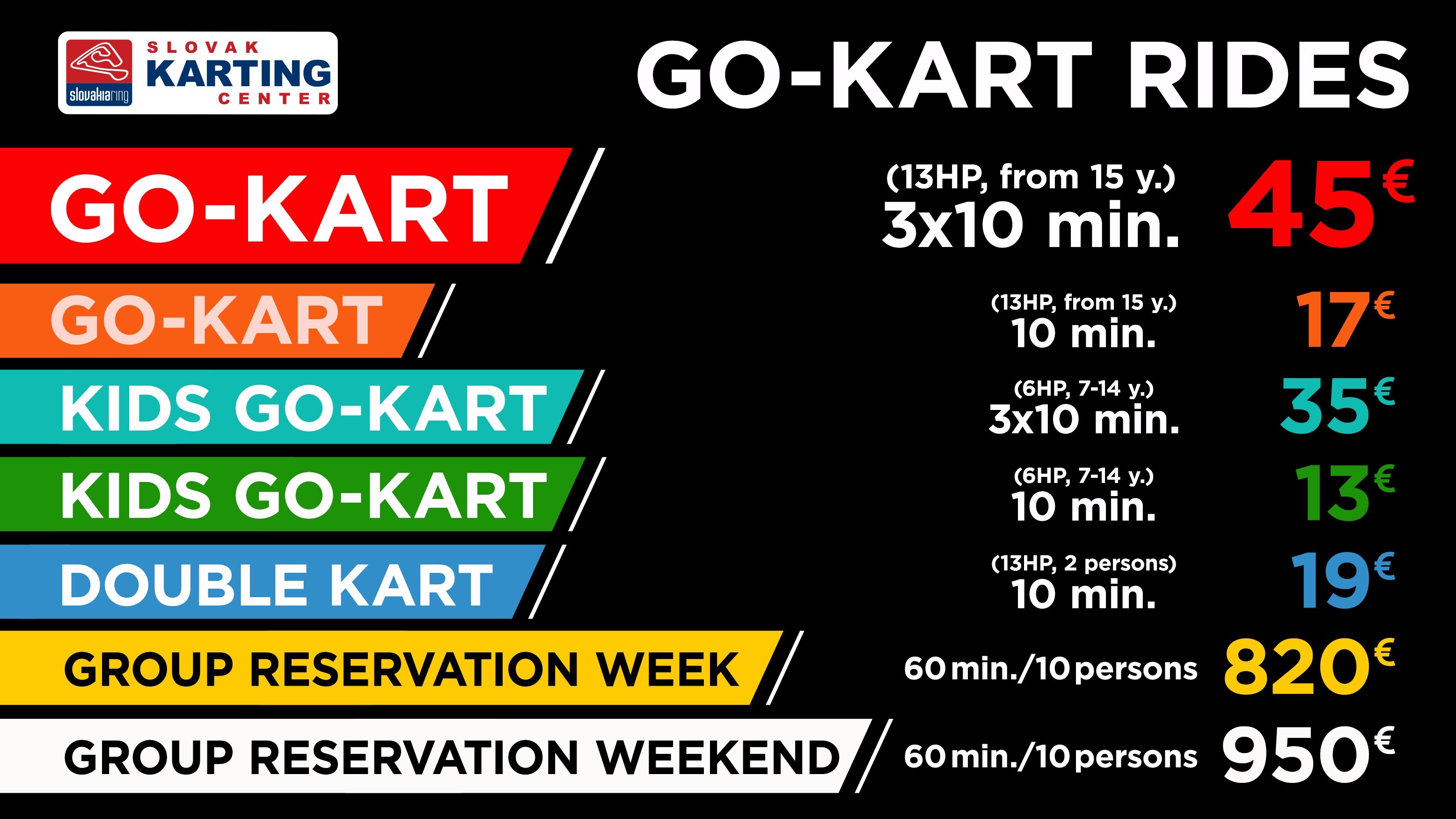 Jazdy na motokare cennik ENG